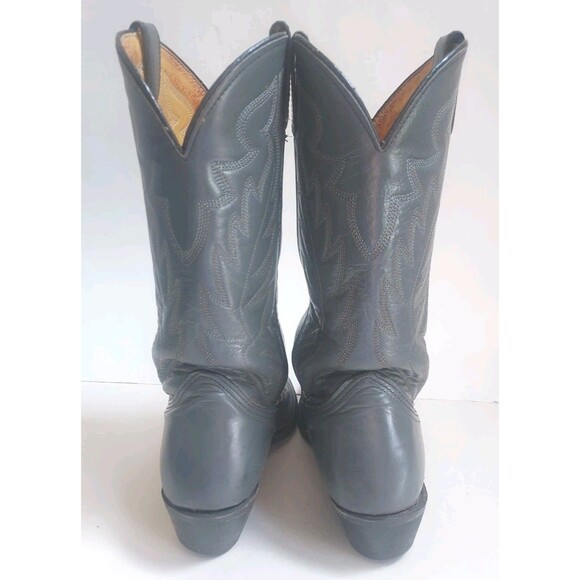 Mens Gray Leather Fancy Stitched Pointed Toe Western Boots Size 7.5D - Picture 4 of 10
